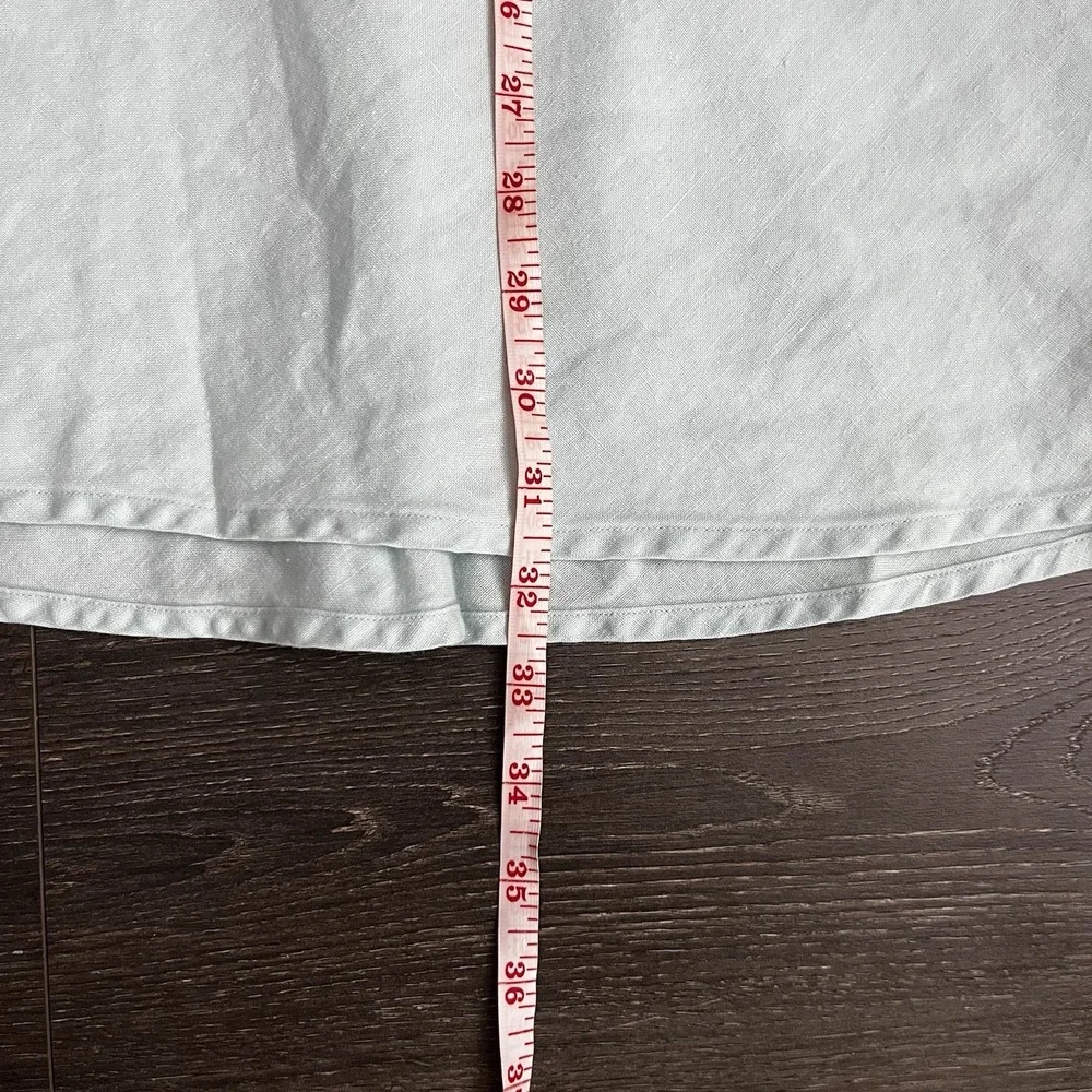 Eileen Fisher Skirt Womens Medium Mint Green Organic‎ Linen Flare Boho Lagenlook - Picture 6 of 6